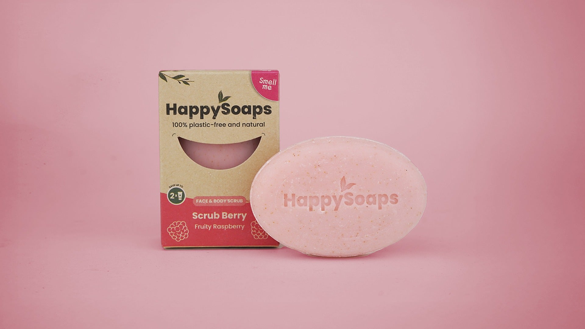 Scrub Berry bar naast de verpakking
