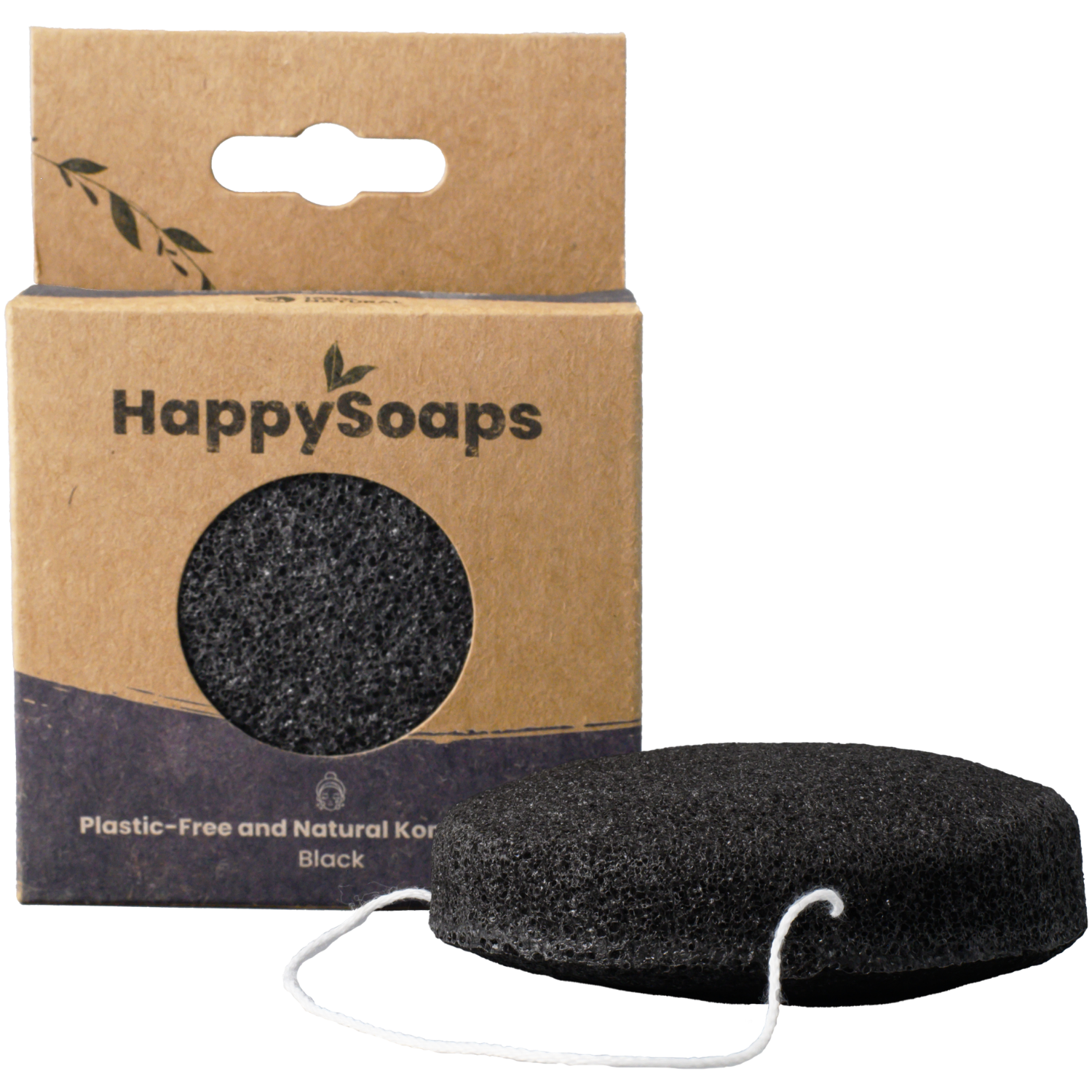 100% Natuurlijke Konjac Spons - Zwart
