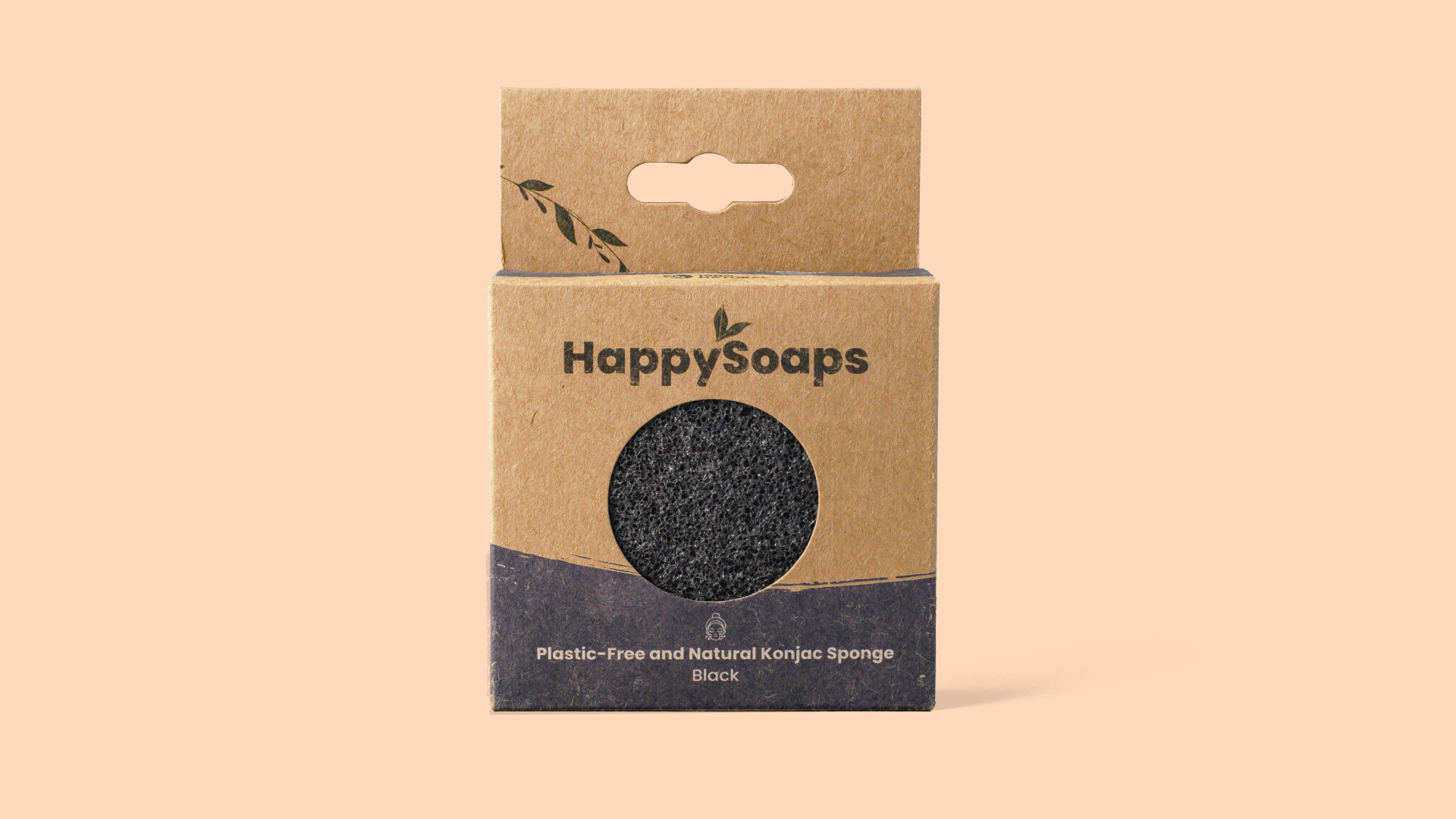 100% Natuurlijke Konjac Spons - Zwart
