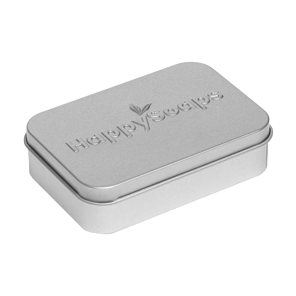 » Happy Bar bewaar- en reisblikje rechthoekig (100% off), HappySoaps NL