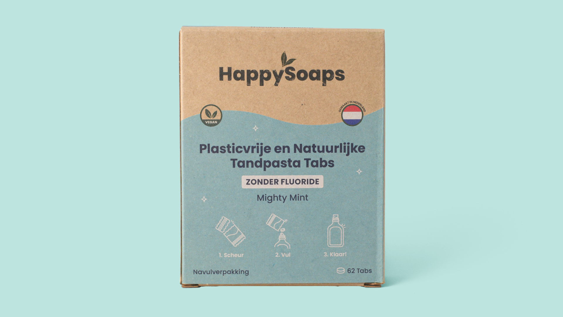 Navulverpakking Tandpasta Tabs – Zonder Fluoride – Mighty Mint