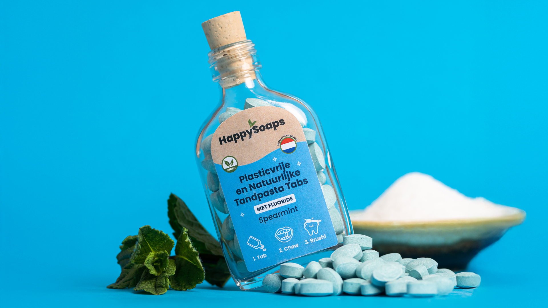 Tandpasta Tabs – Met Fluoride – Spearmint