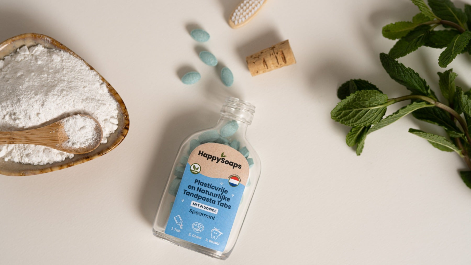 Tandpasta Tabs – Met Fluoride – Spearmint