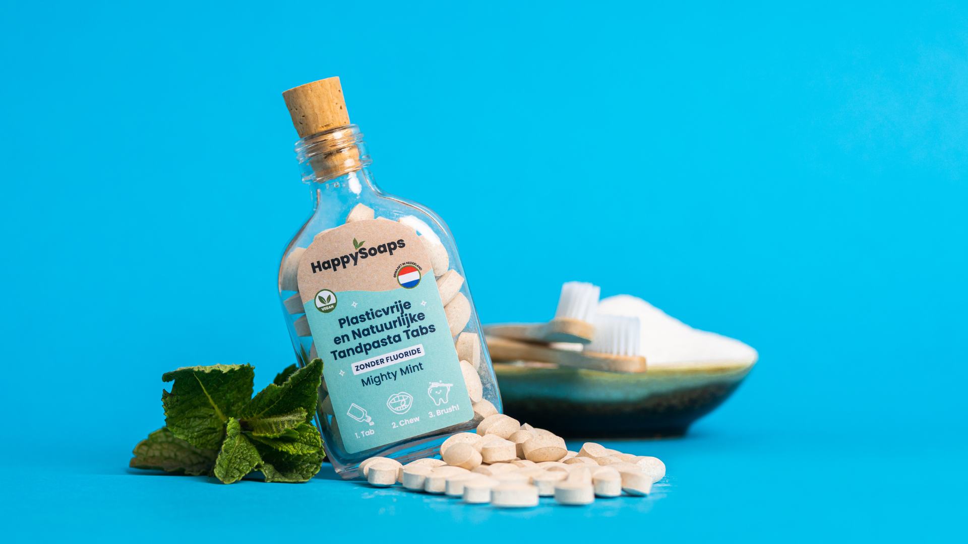 Tandpasta Tabs – Zonder Fluoride – Mighty Mint