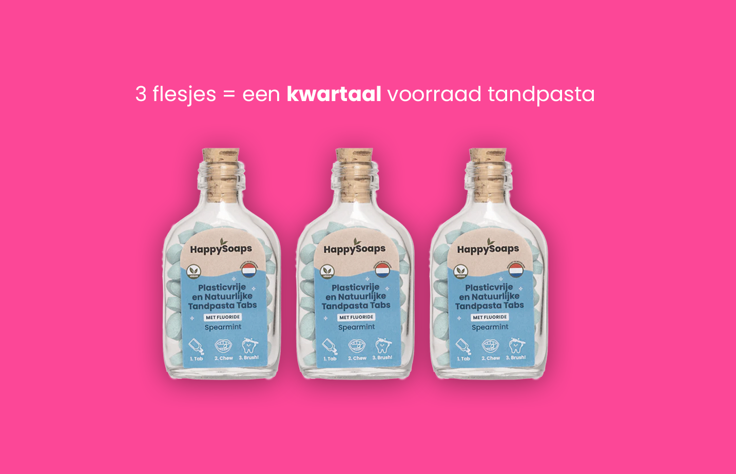 Kwartaalbox 3x Tandpasta Tabs - Met Fluoride