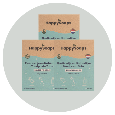 Kwartaalbox 3x Navulverpakking Tandpasta Tabs - Zonder Fluoride