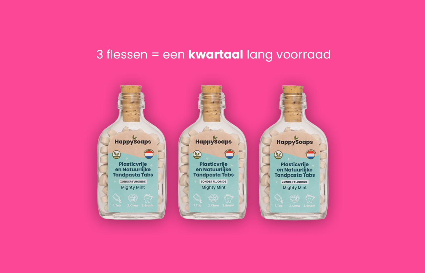 Kwartaalbox 3x Tandpasta Tabs - Zonder Fluoride