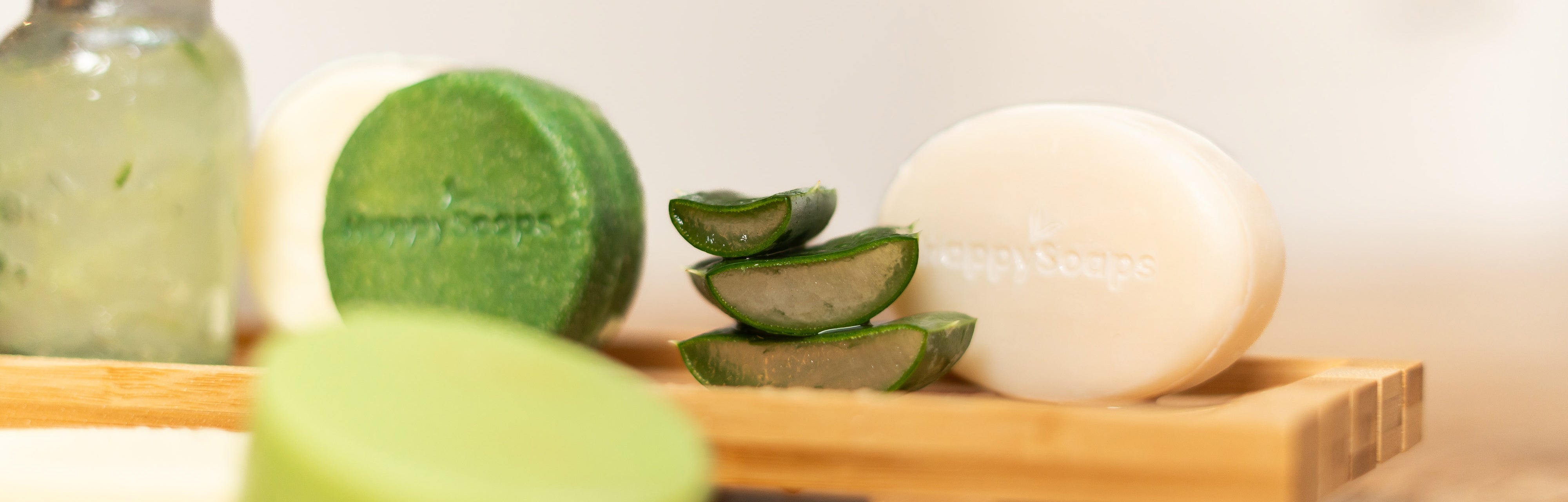 Aloë Vera Geurbundel - Shampoo, Conditioner en Body Wash Bar, HappySoaps NL