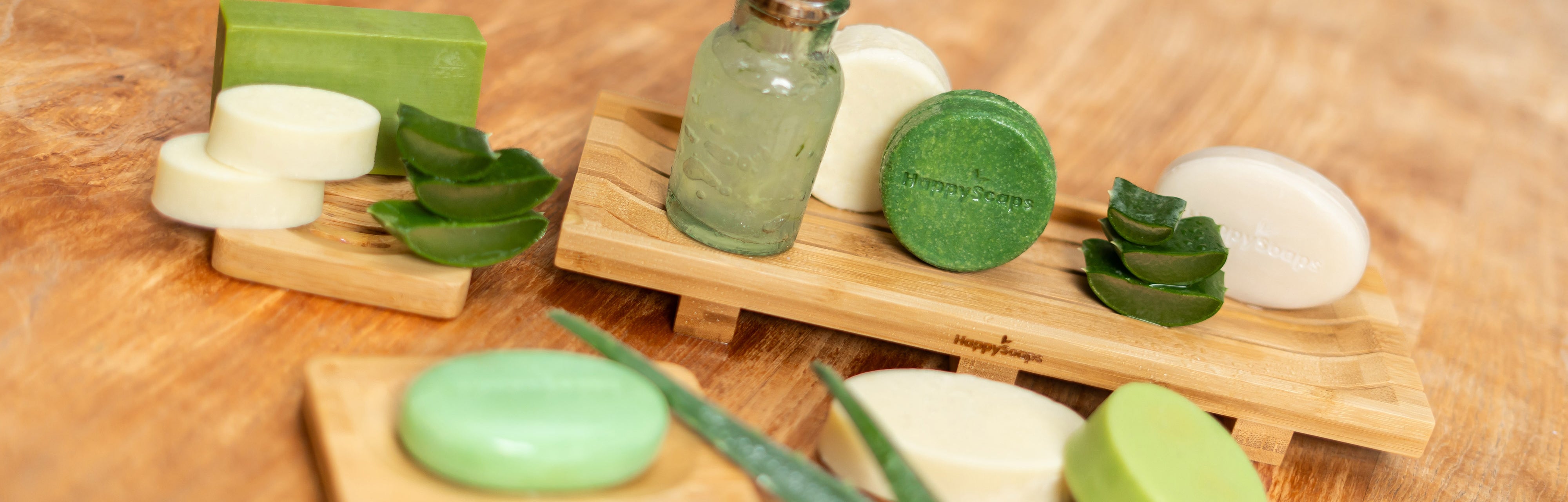 Aloë Vera Geurbundel - Shampoo, Conditioner en Body Wash Bar, HappySoaps NL