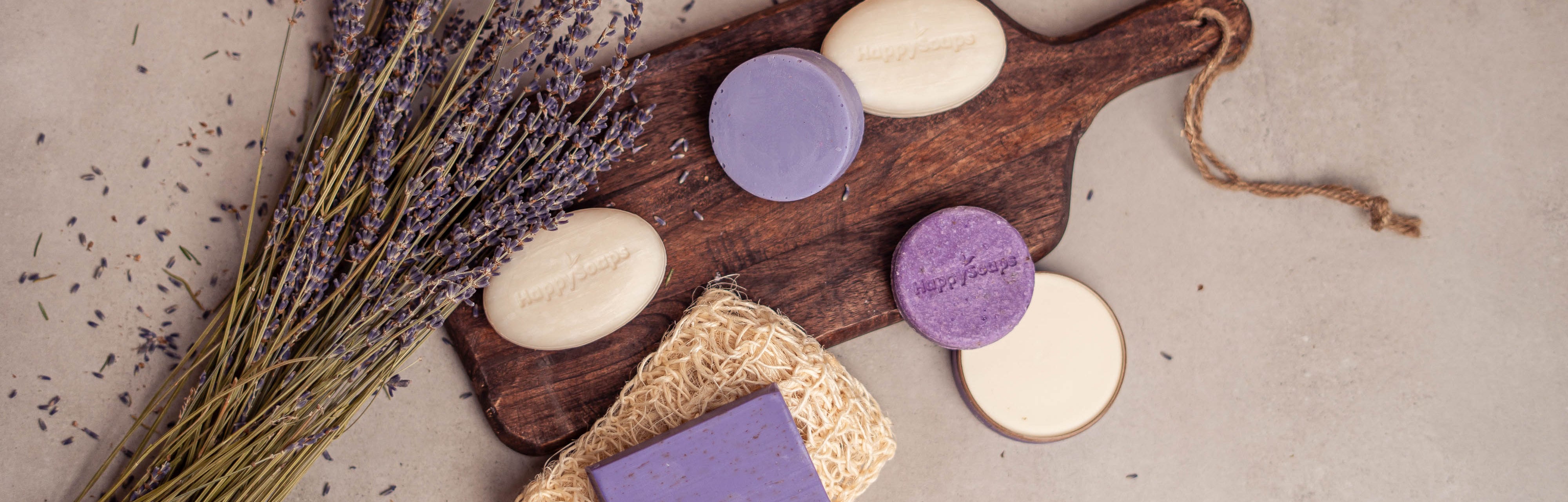 Lavendel Geurbundel - Shampoo, Conditioner en Body Wash Bar, HappySoaps NL