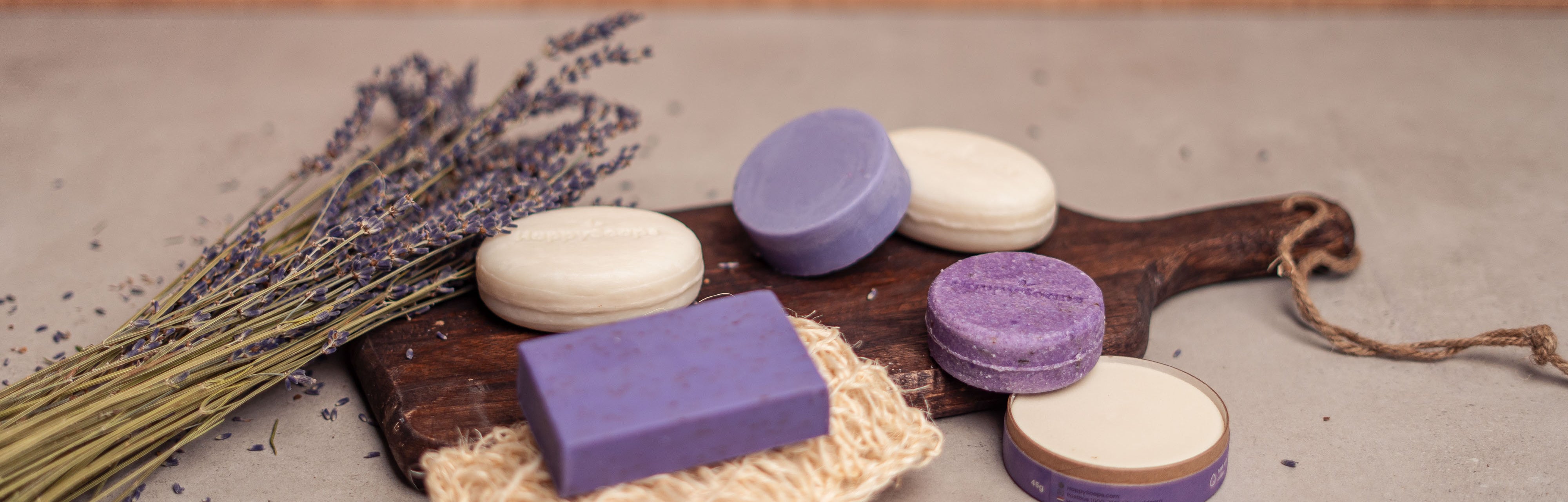 Lavendel Geurbundel - Gezichtsreiniger, Shaving Bar en Natuurlijke Deodorant, HappySoaps NL