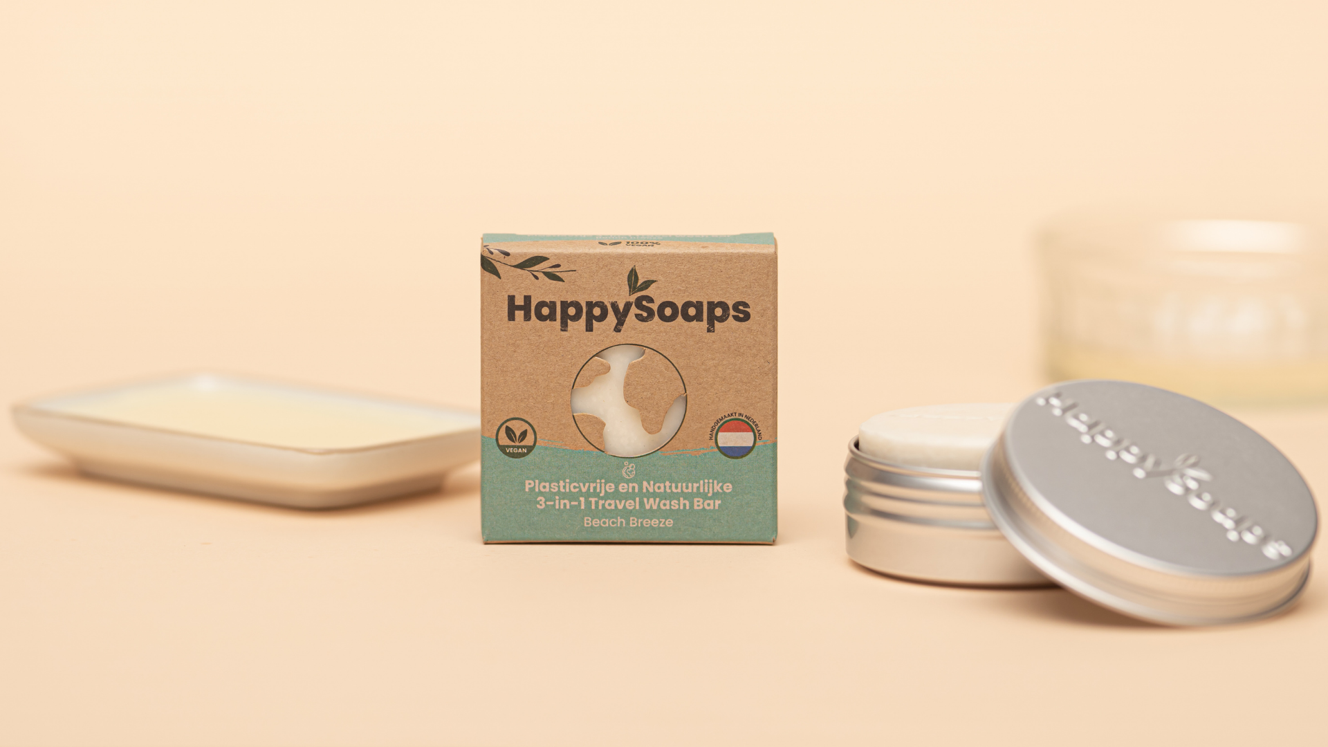 3-in-1 Travel Wash Bar - Beach Breeze, HappySoaps NL