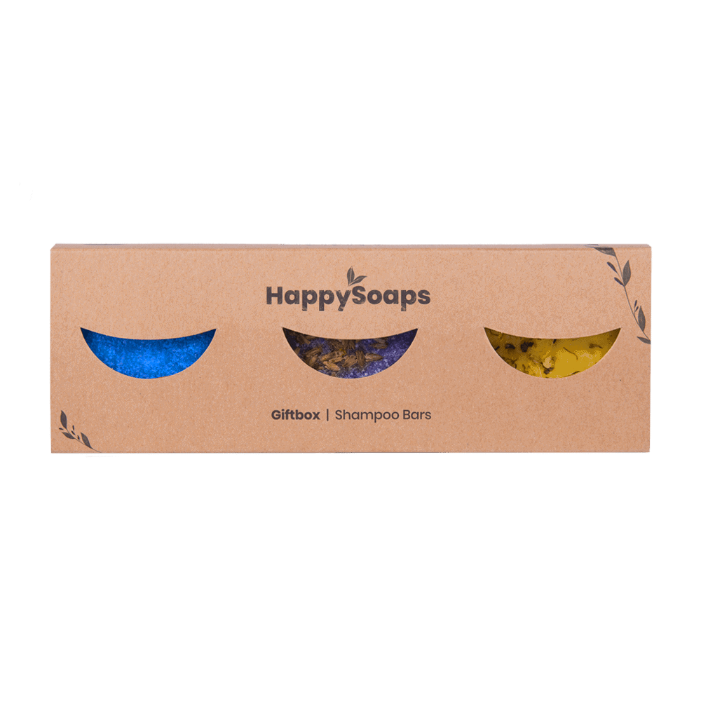 Happy Giftbox met 3 Shampoo Bars - Verpakking, HappySoaps NL
