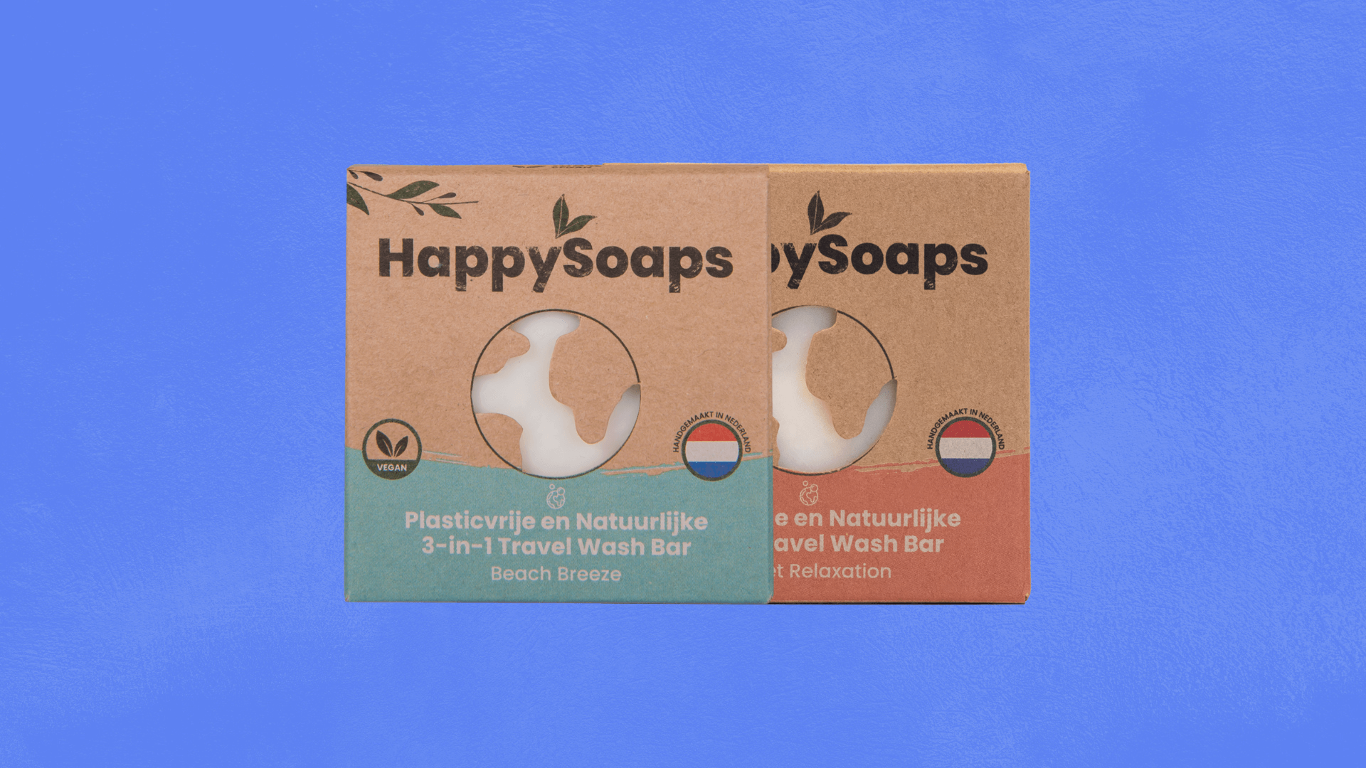 Bundel met 2 Travel Wash Bars, HappySoaps NL