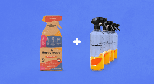 Bundel met het Cleaning Tabs Combipack en 4 Flessen van Gerecycled Plastic - HappySoaps NL