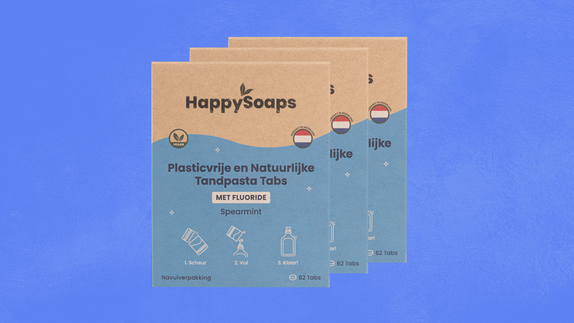 Kwartaalbundel met 3 Tandpasta Tabs Navulverpakkingen - HappySoaps NL