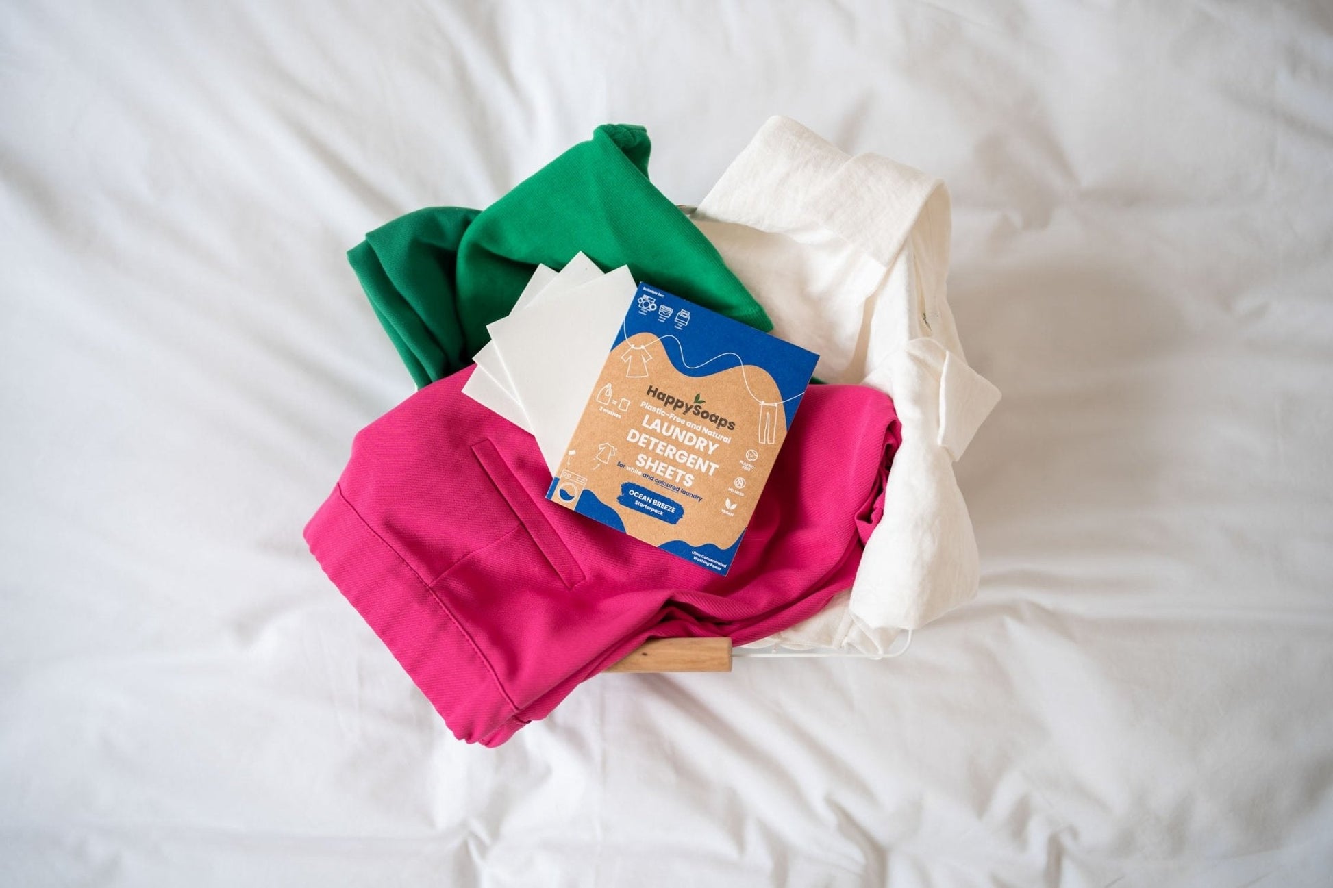 Laundry Sheets - Gekleurde en Witte Was - Testpakket 3 stuks - HappySoaps NL
