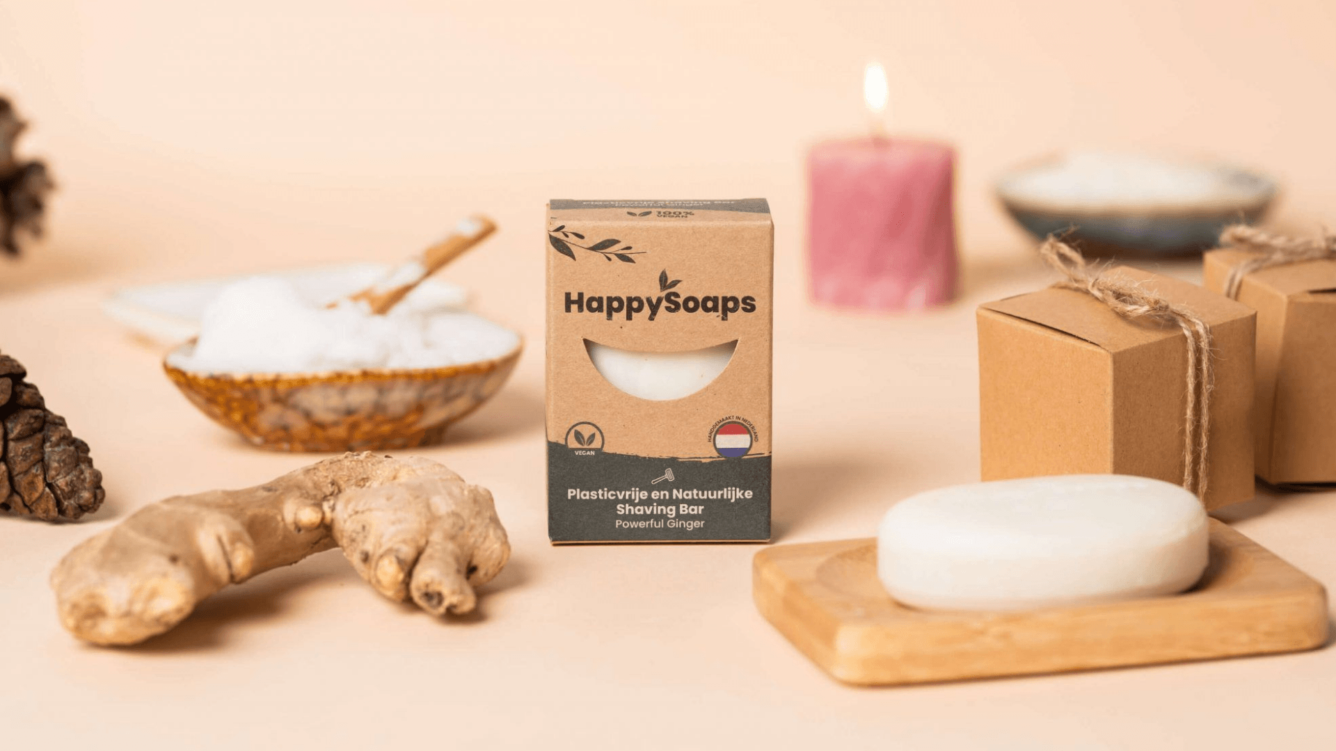 Shaving Bar - Powerful Ginger - HappySoaps NL