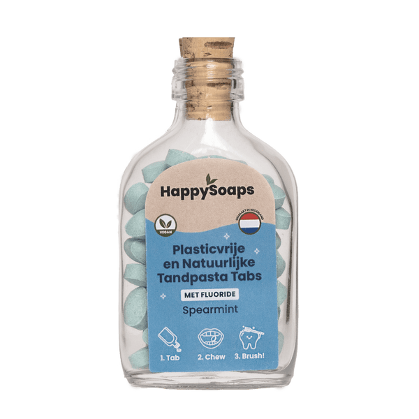 Tandpasta Tabs – Met Fluoride – Spearmint - HappySoaps NL