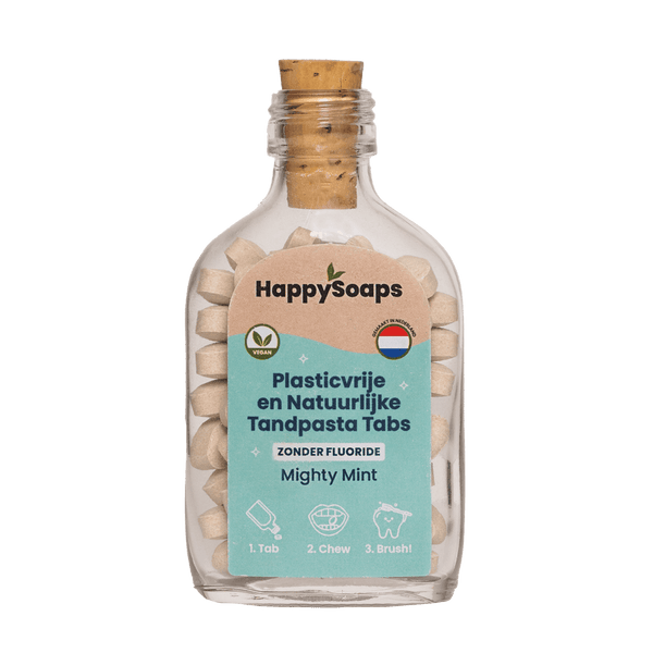 Tandpasta Tabs – Zonder Fluoride – Mighty Mint - HappySoaps NL